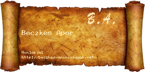 Beczkes Apor névjegykártya